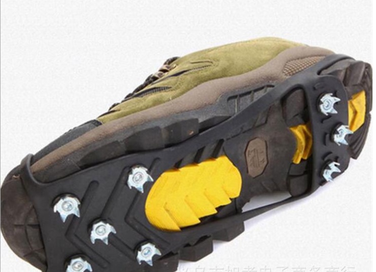 Outdoor Crampons 8 Teeth Non-Slip Simple Silicone Shoe Cover Snow Ice Mud Tour Mountaineering A Pair Of Two Item Picture