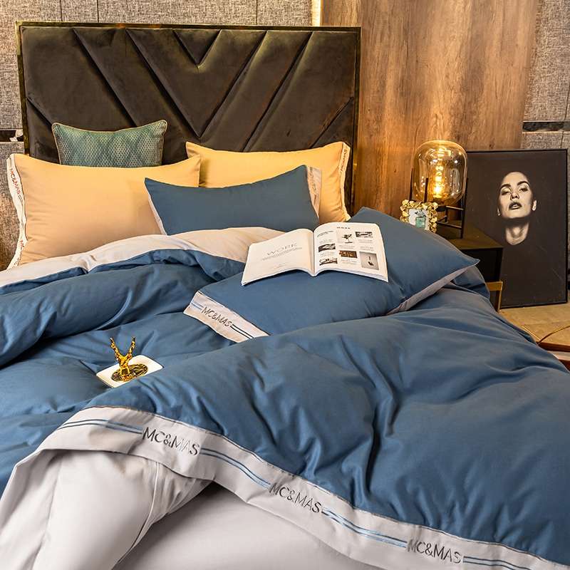 高档120支磨毛四件套全棉纯棉床单被套欧式刺绣轻奢酒店床上用品4详情5