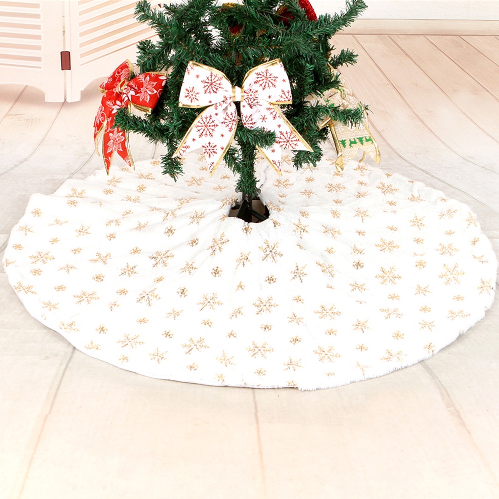 爆款热卖跨境亚马逊圣诞装饰品圣诞树裙圣诞节日装饰品Christmas tree skirt毛绒金银珠片绣雪花圣诞树裙