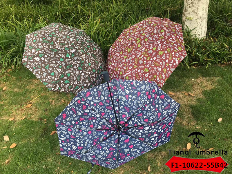 F1-10622-55B42三折自动树叶爱心晴雨伞伞详情图7