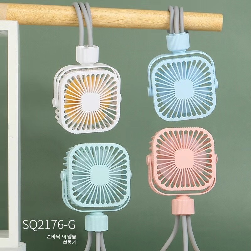 Portable small fan, thoughtful seven-color night light charging fan detail image 2