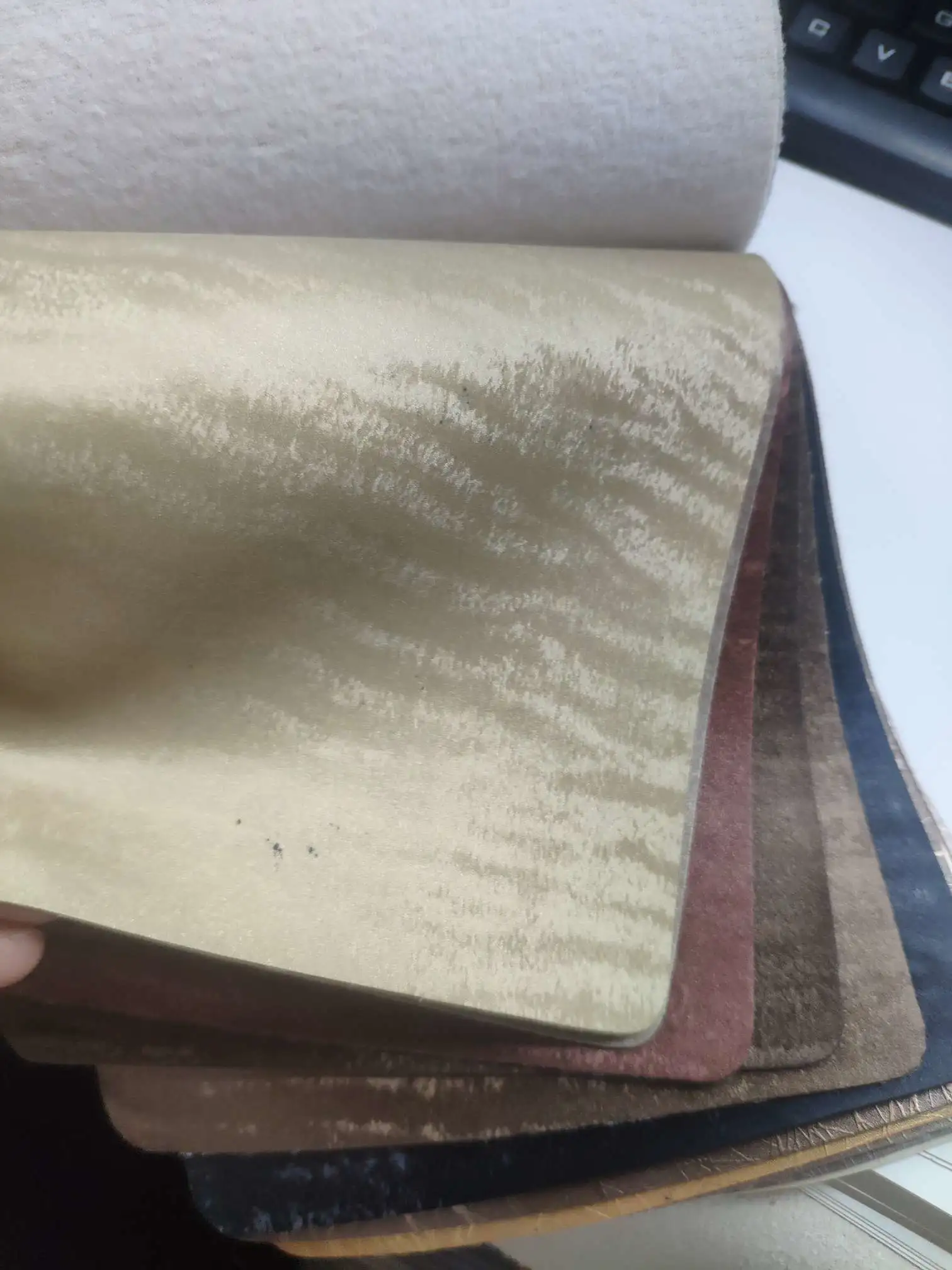 Artificial leather soft and hard wrapped sliding door leather wall decorative leather fabric in stock, decorative leather tiger skin pattern No. 3 detail image 3