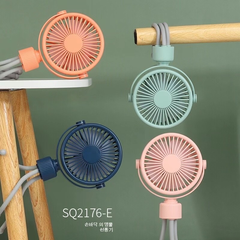 Portable small fan, thoughtful seven-color night light charging fan detail image 1