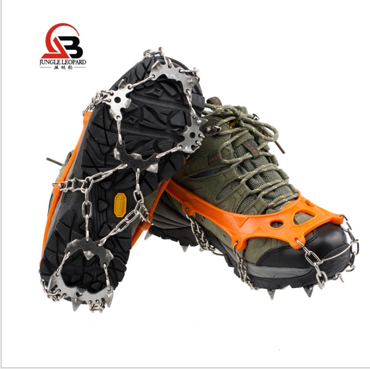 19 Teeth Crampons Outdoor Mountaineering Attachment Shoe Chain Non-Slip Nails Snowshoe Set Simple 19 Teeth 1 Pair 2 details Picture