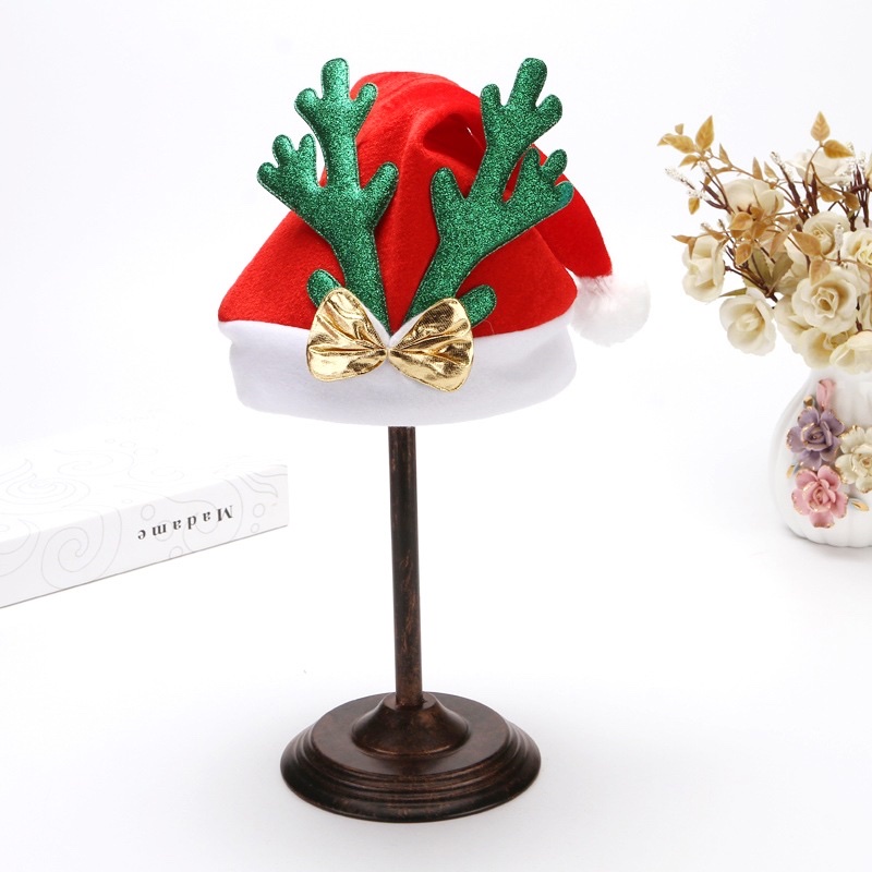 Hot Cross-Border Amazon Christmas Decorations Christmas Hat Christmas Holiday Decorations Christmas Hat Cap Christmas Antlers Christmas Hat Glitter Children's Holiday Dress-Up Pie Specification drawing