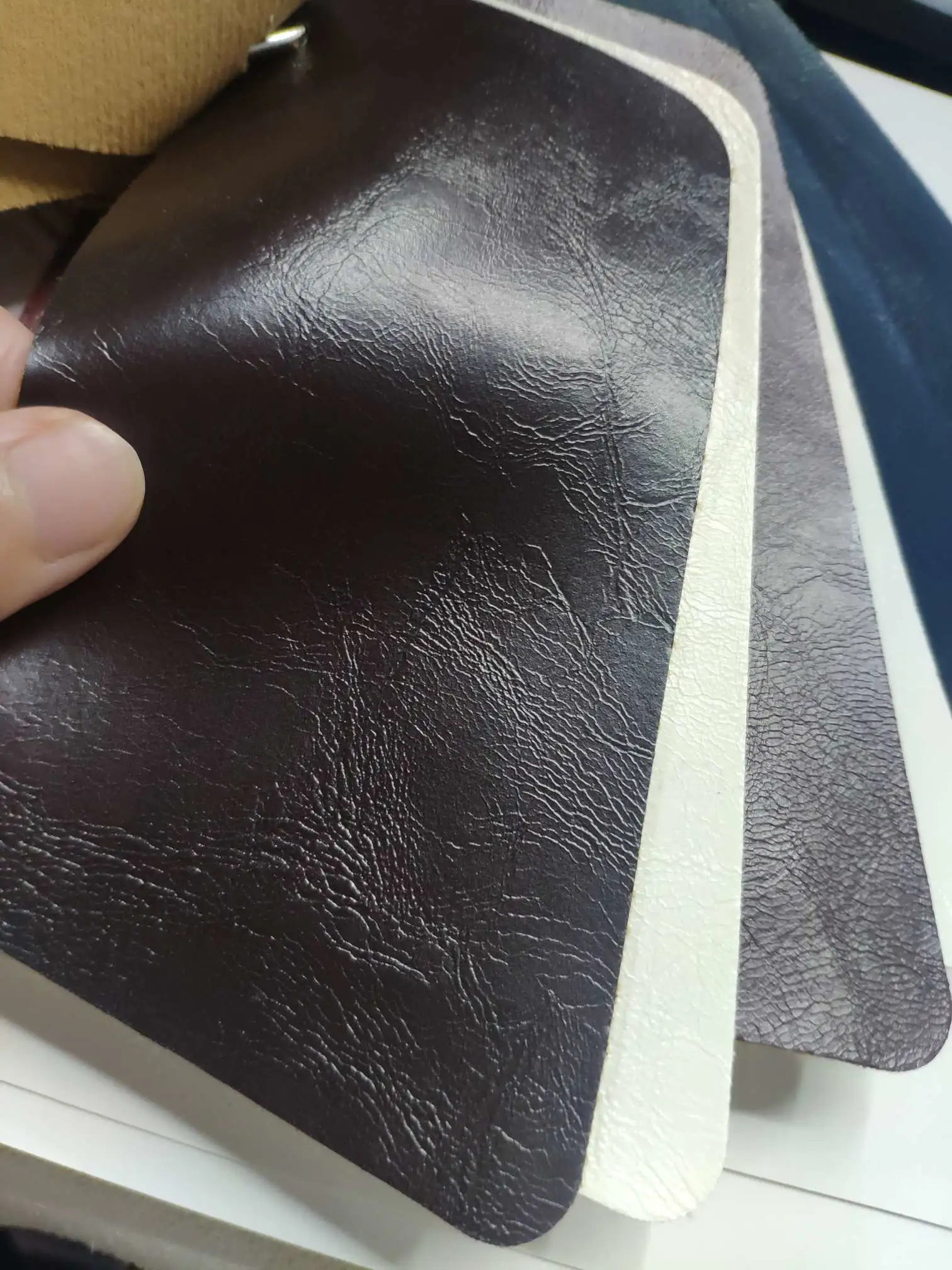 Artificial leather soft and hard wrapped sliding door leather wall decorative leather fabric in stock, decorative leather oil leather No. 7 detail image 3