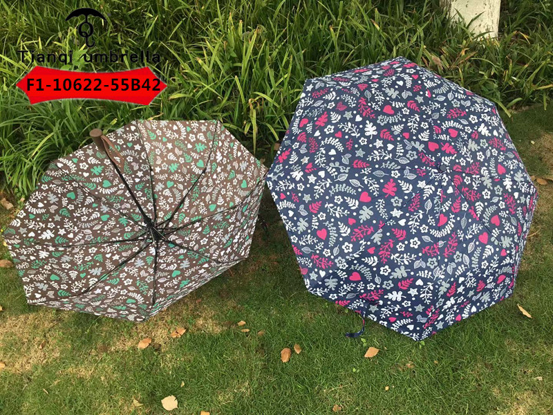 F1-10622-55B42三折自动树叶爱心晴雨伞伞详情图3