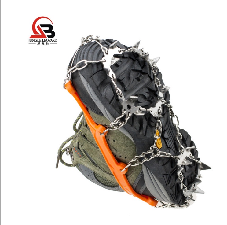 19 Teeth Crampons Outdoor Mountaineering Attachment Shoe Chain Non-Slip Nails Snowshoe Set Simple 19 Teeth 1 Pair 2 Specification drawing