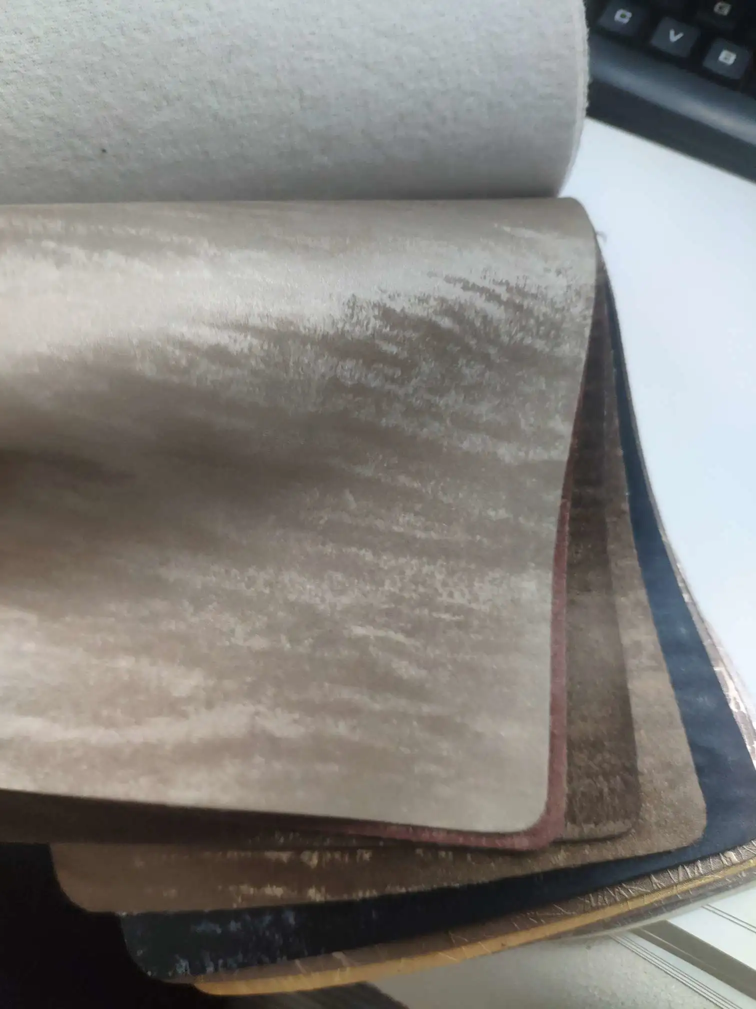 Artificial leather soft and hard wrapped sliding door leather wall decorative leather fabric in stock, decorative leather tiger skin pattern No. 3 detail image 1