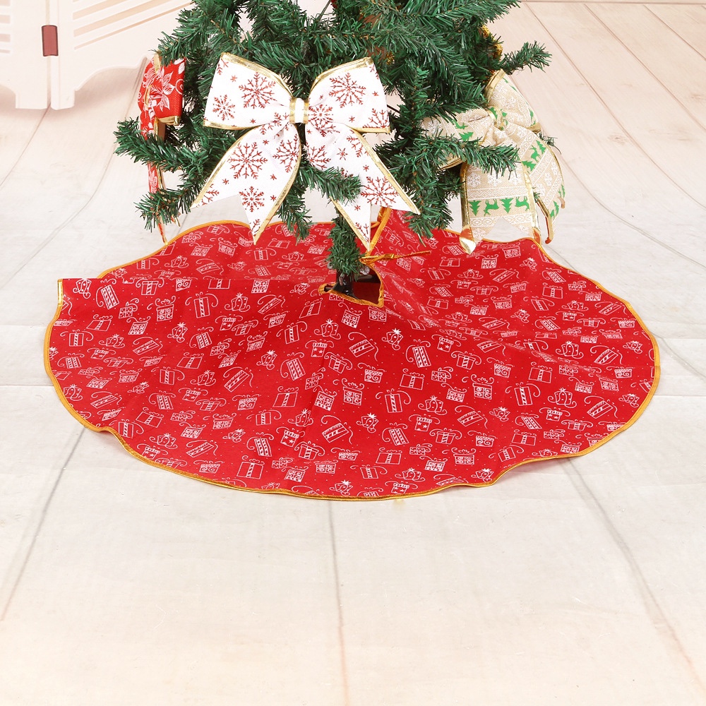 爆款热卖跨境亚马逊圣诞装饰品圣诞树裙圣诞节日装饰品Christmas tree skirt麻布礼物树裙