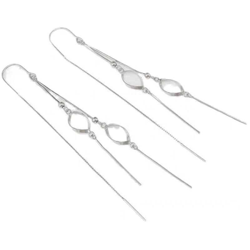 Ear line 2021 new tide long clean temperament fringe diamond earrings thumbnail