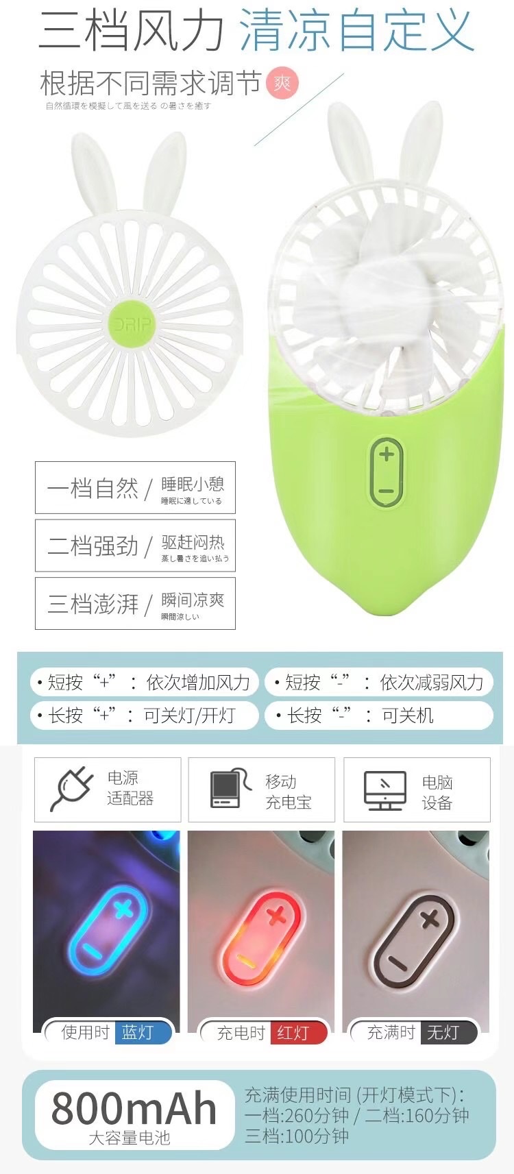 Mini night light strip fan for a cool summer. A new and unique fan for a refreshing summer pic 6