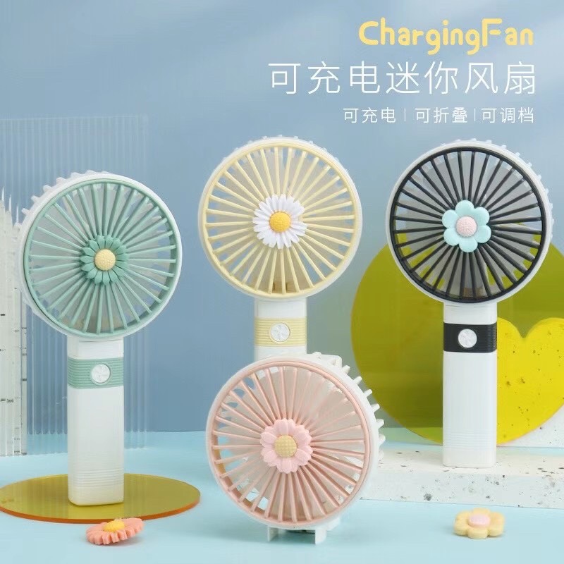The charging folding small fan with a cartoon design is novel, unique and peculiar