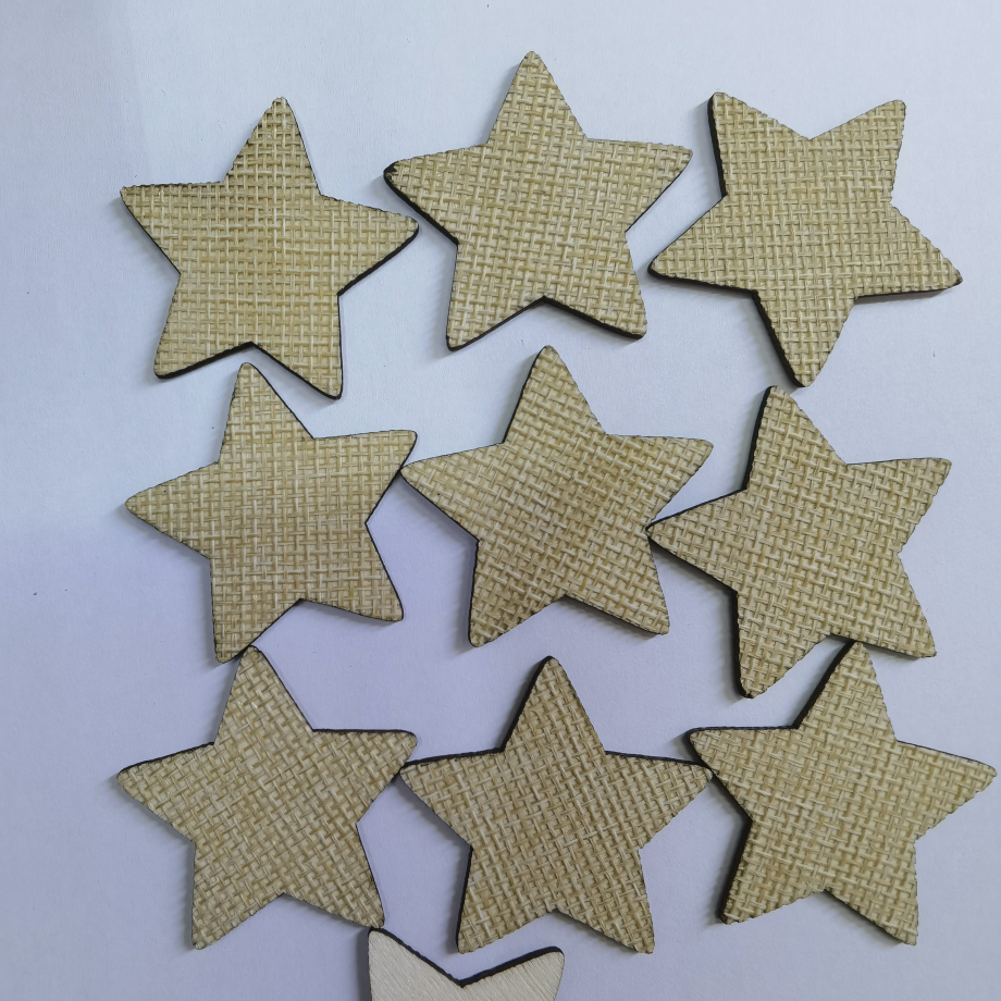 圣诞汽车挂件花环配件DIY圣诞挂饰五角星麻布