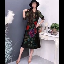 Fashion trend casual comfortable temperament elegant lady dress flower