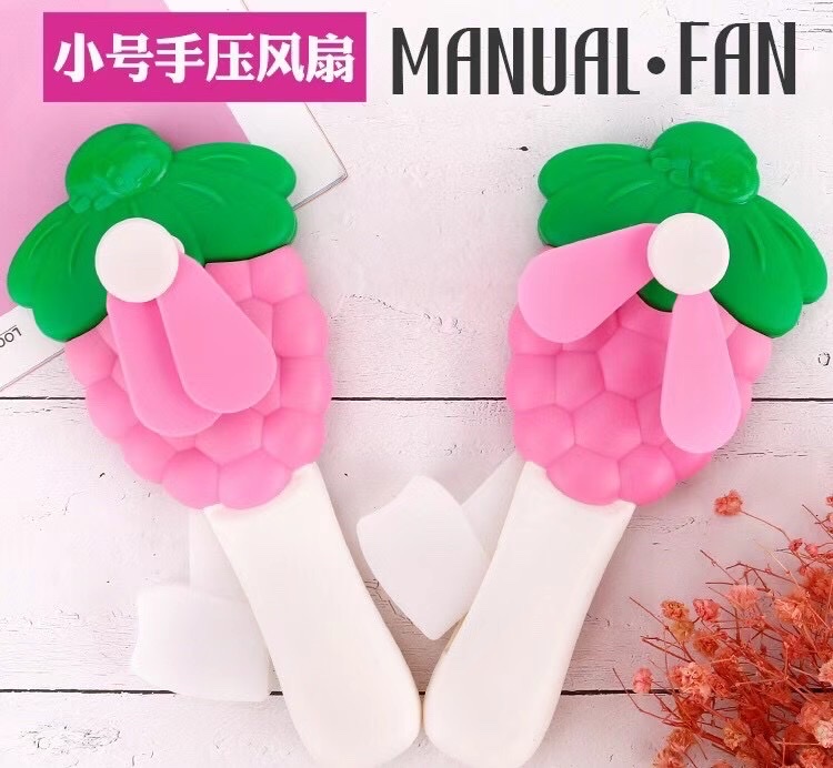 New Grape hand-pressing fan, hand-pressing mini fan, cartoon fan detail image 7