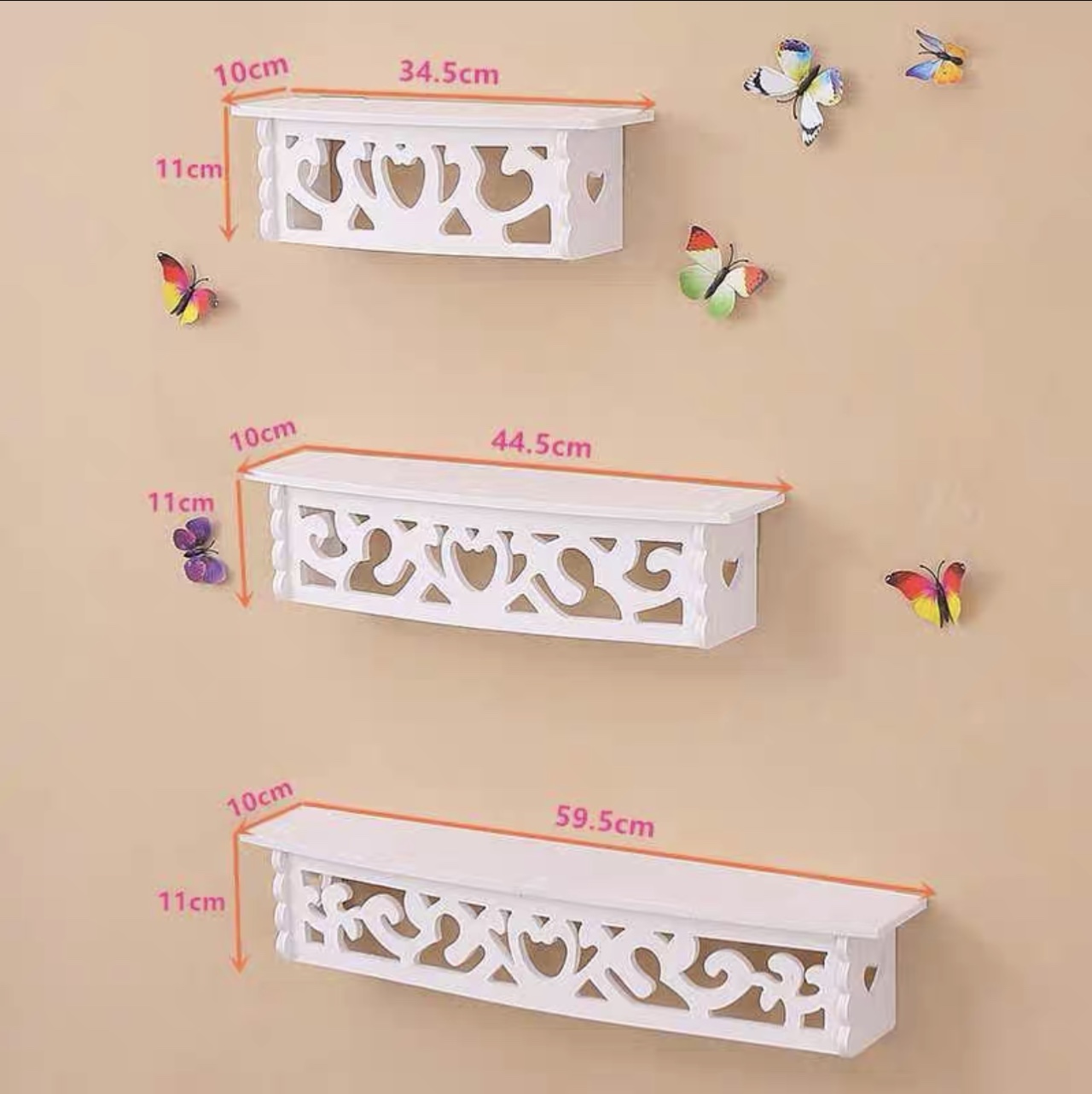 墙上置物架壁挂创意格子墙面搁板电视背景墙装饰架子隔板墙壁搁架  前弧套三