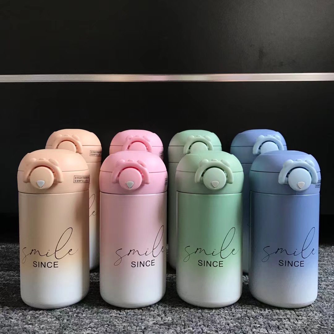 韩版内外304不锈钢保温杯ins高颜值女生儿童学生便携弹盖直饮水杯220