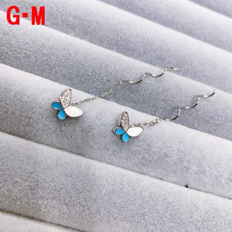 Ear line long wave butterfly earrings Fashion temperament anti-loss earrings network red matching temperament earrings stud thumbnail