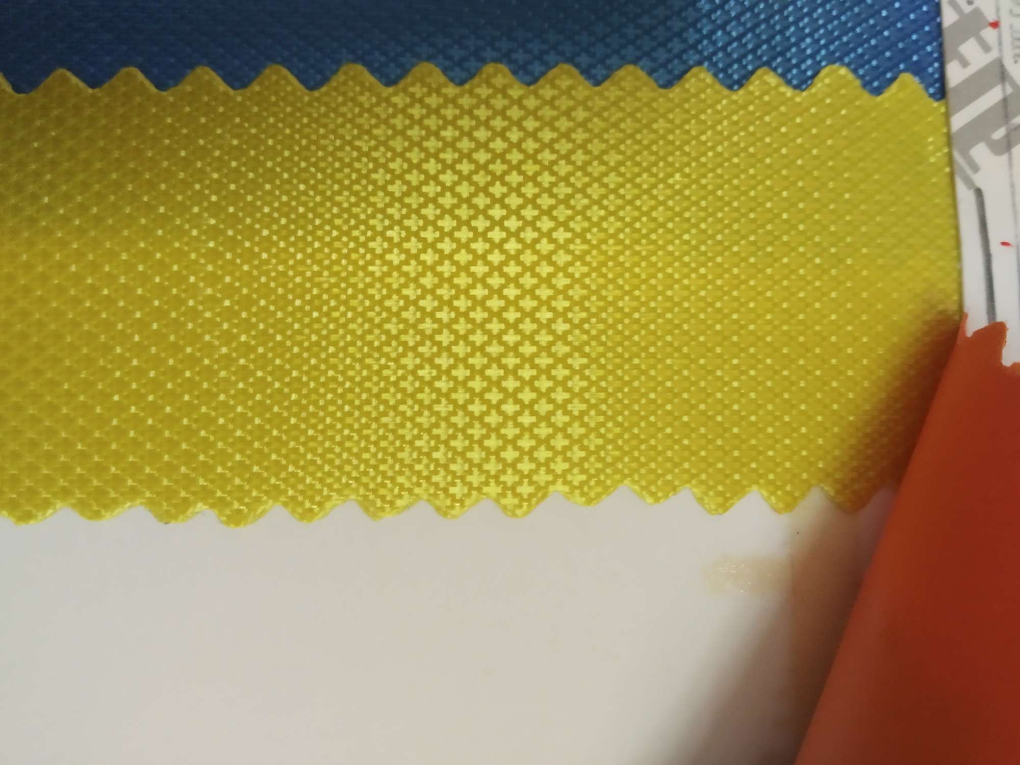 TY-- 019 Cross Jacquard glossy pvc 8# Golden yellow Application Scenario