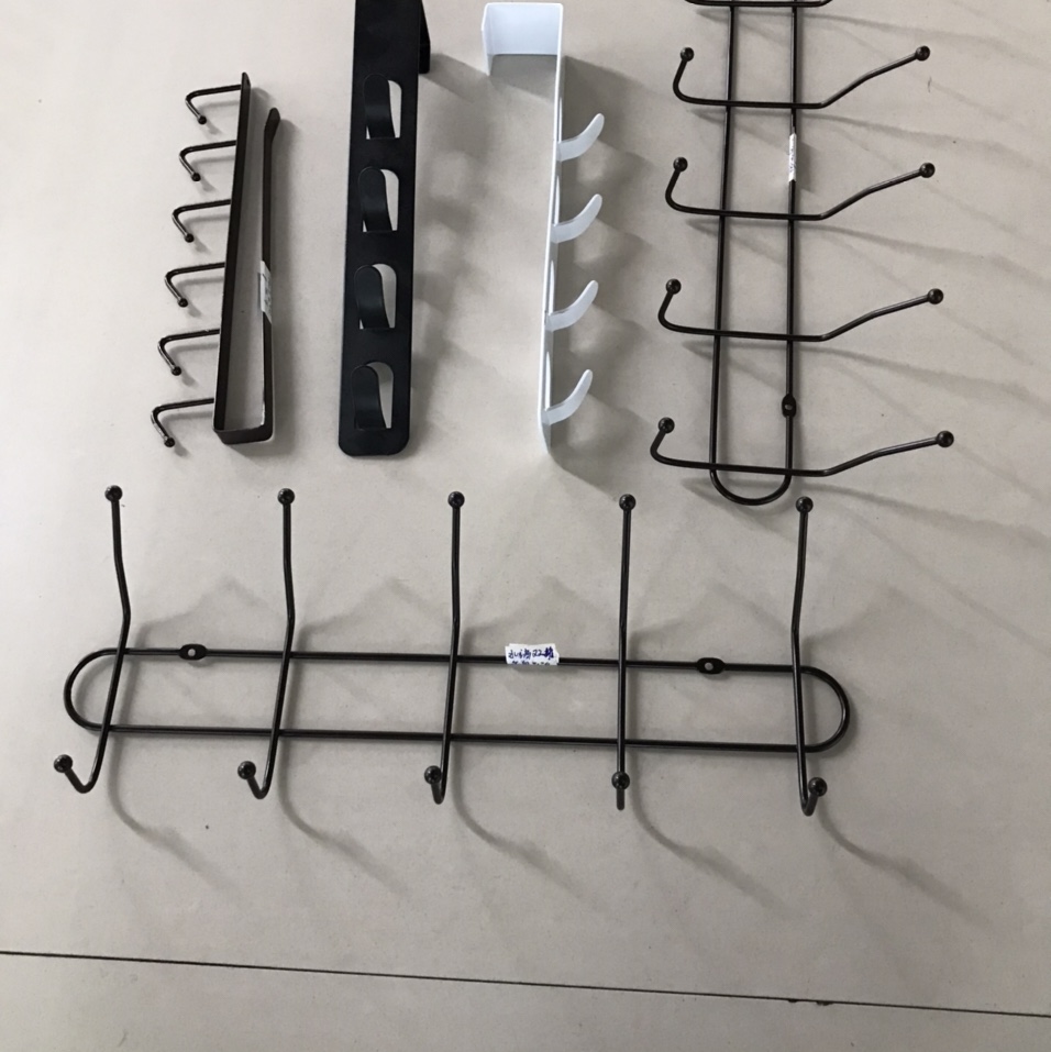 Home kitchen iron cabinet storage rack multi-functional row hook wardrobe organizer