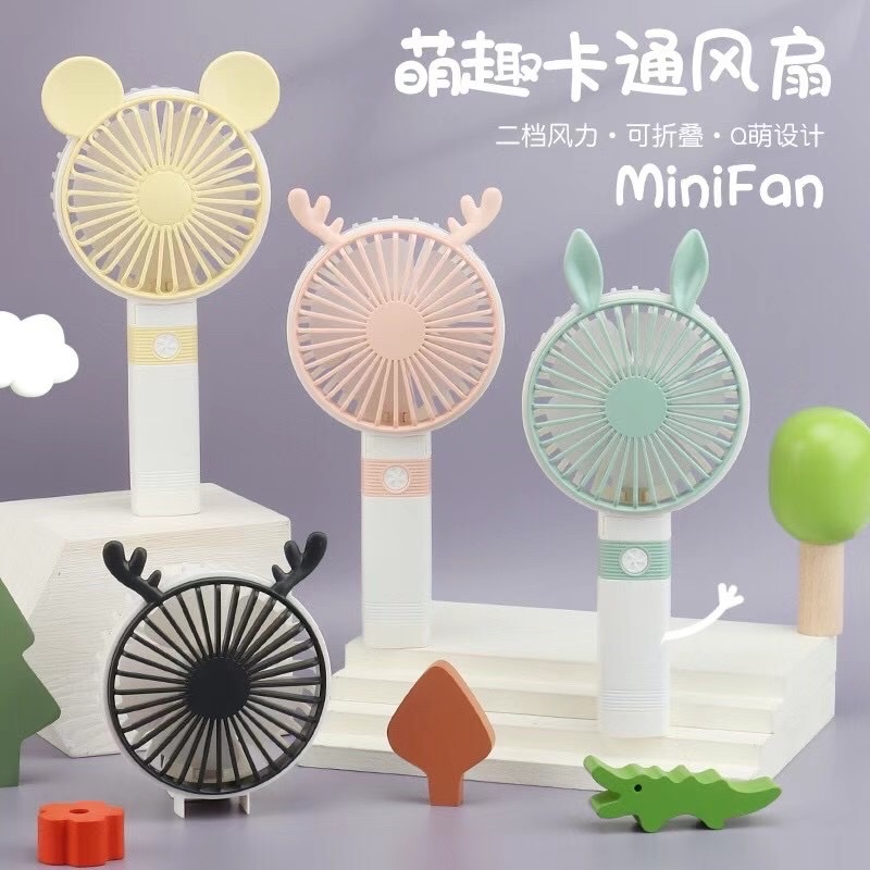 The charging folding small fan with a cartoon design is novel, unique and peculiar pic 12
