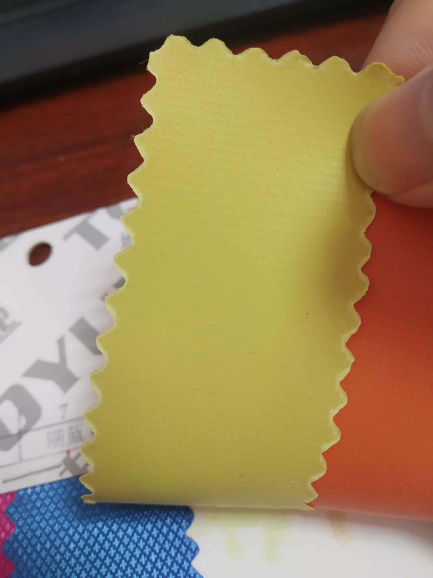 TY-- 019 Cross Jacquard glossy pvc 8# Golden yellow Specification image