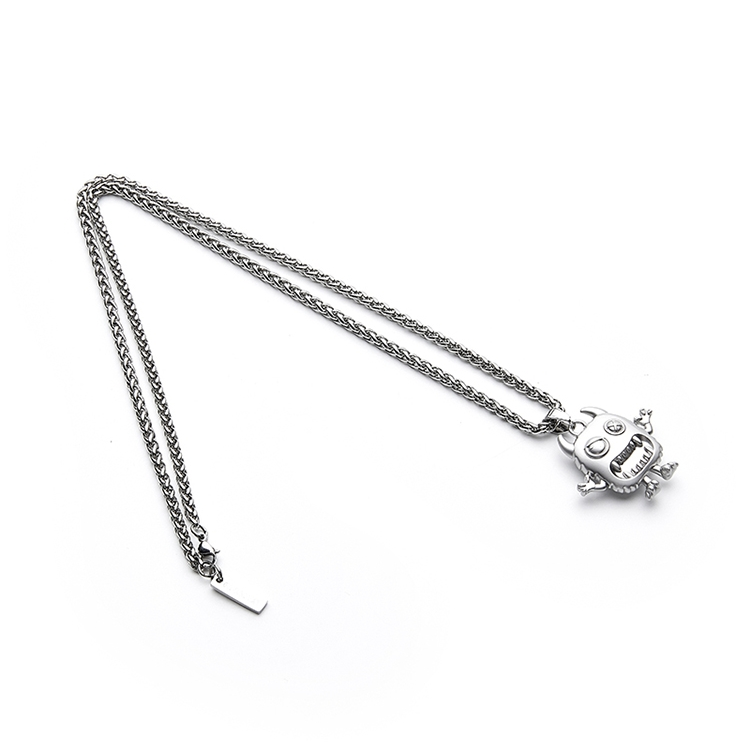 Fashion world and punishment men's necklace Fashion brand hip hop couple niche High street pendant necklace chain small robot necklace 97