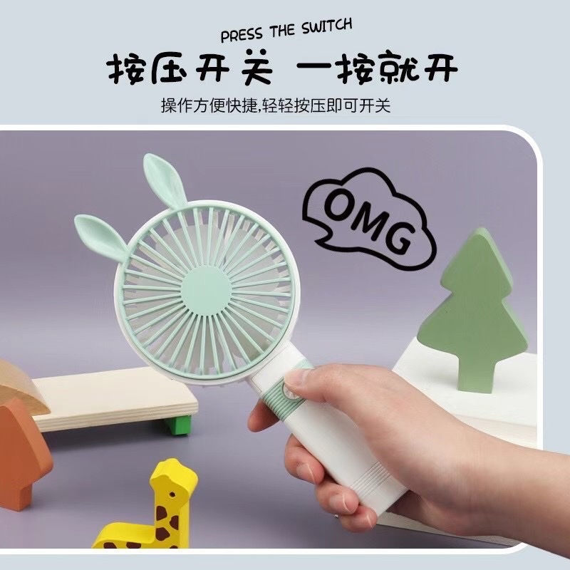 The charging folding small fan with a cartoon design is novel, unique and peculiar details Picture