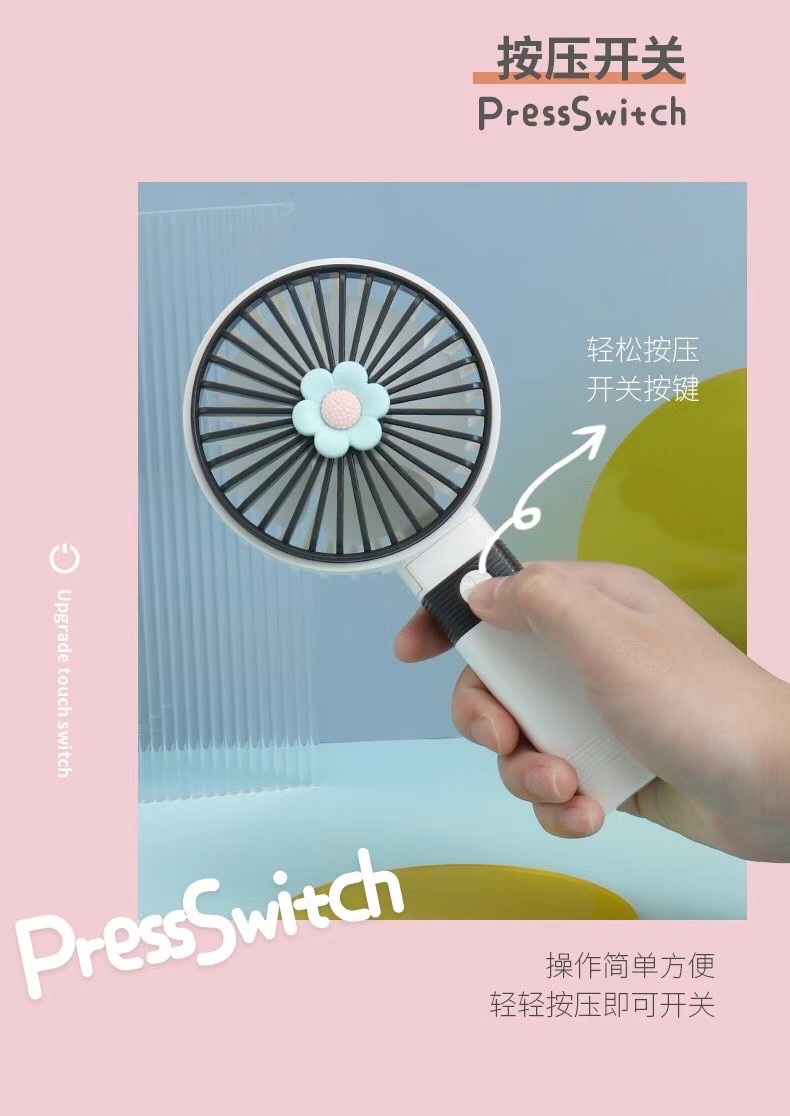 The charging folding small fan with a cartoon design is novel, unique and peculiar pic 11