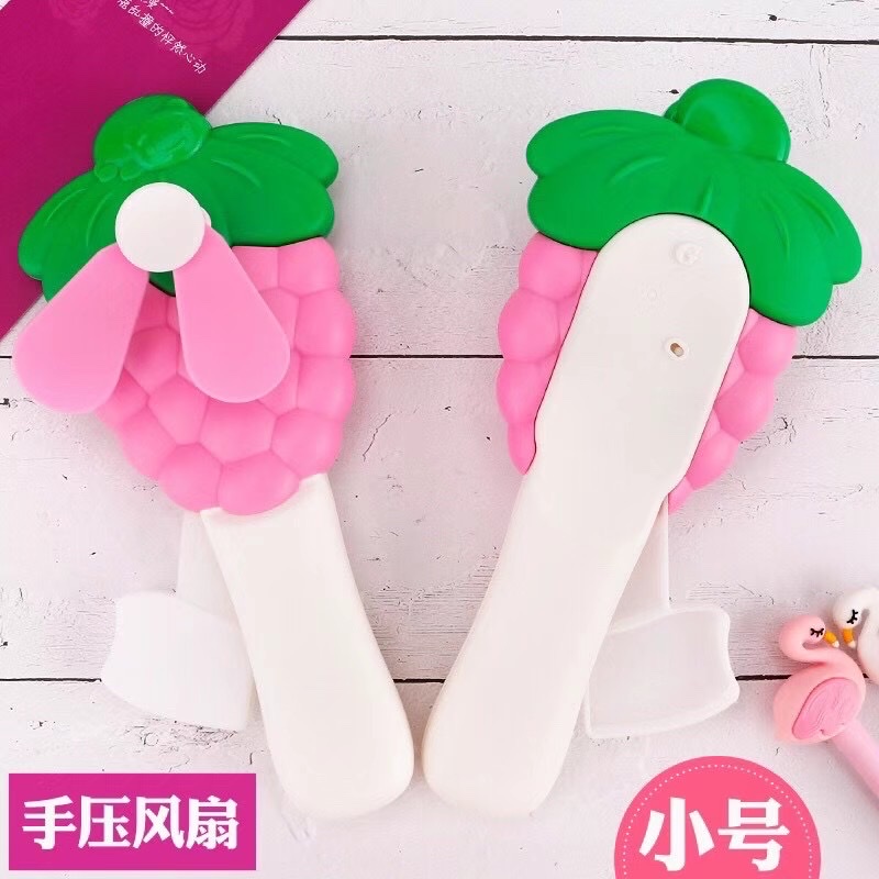 New Grape hand-pressing fan, hand-pressing mini fan, cartoon fan detail image 2