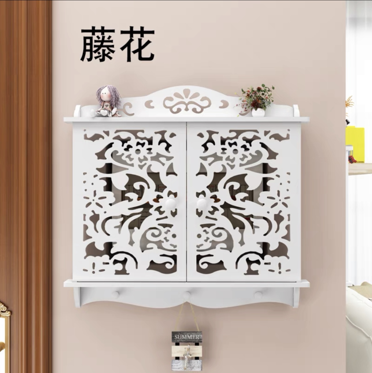 创意电表箱遮挡箱现代多媒体弱电箱装饰盒电表箱装饰画电闸配电箱 藤花