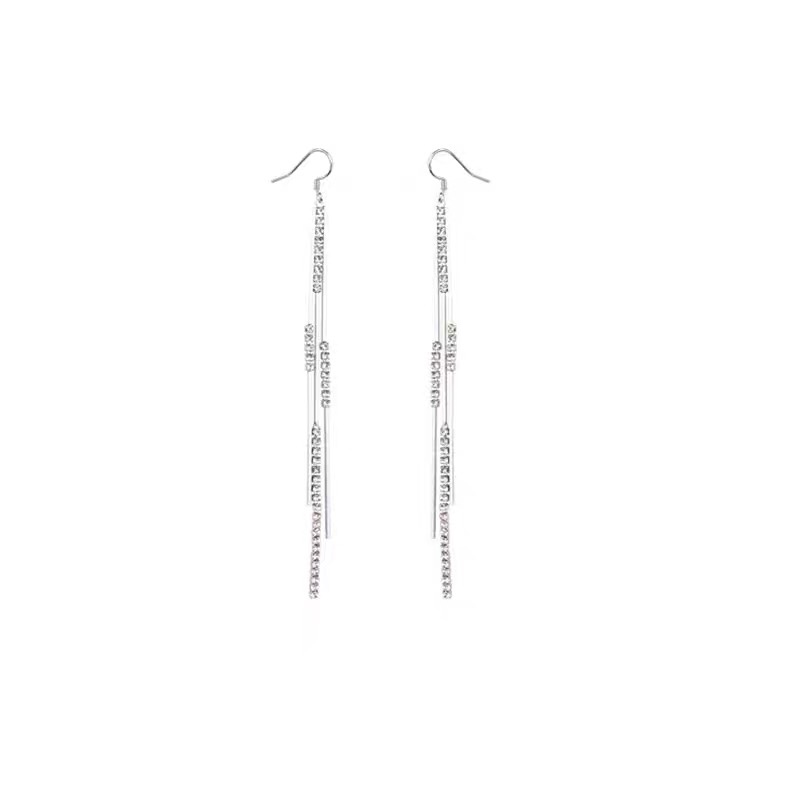 High-end earrings, 2020 new style, trendy and elegant, long tassel, trendy hook-shaped earrings for women