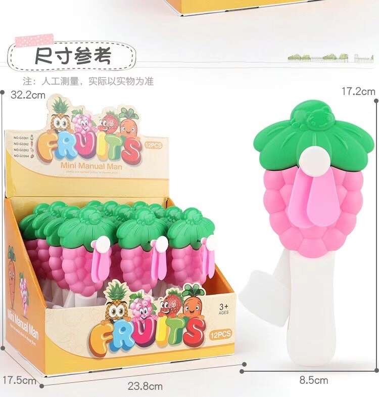 New Grape hand-pressing fan, hand-pressing mini fan, cartoon fan Item Picture