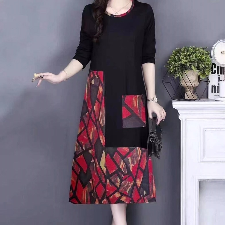 Fashion trend Casual comfortable temperament elegant dress black