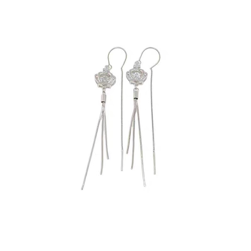 Korean temperament crown earrings drop 2021 new ear line trend Su earrings high sense earring ear line thumbnail