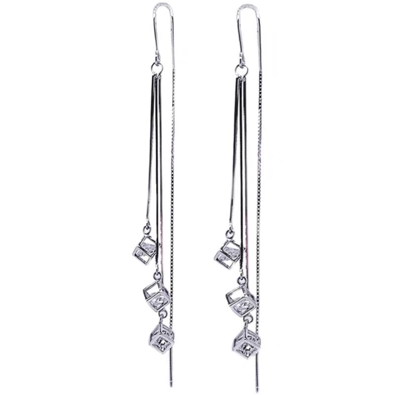 Round face suitable earrings tassel zircon earrings summer anti-drop smart ear line 2021 new trend thumbnail