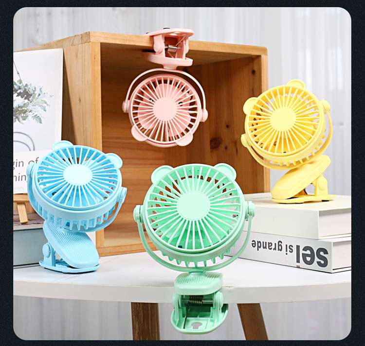 USB桌面夹子风扇便携式办公室家用卧室宿舍大风力静音夹扇白底实物图