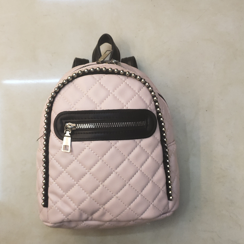 Pink embroidered backpack