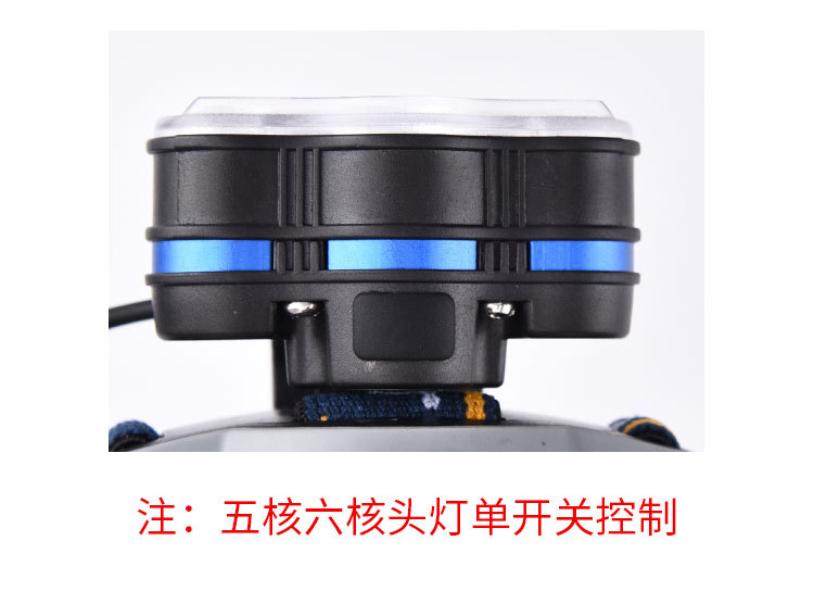 跨境新款款7LED8LED头灯 多功能头灯强光远射USB充电COB红光头灯详情图1