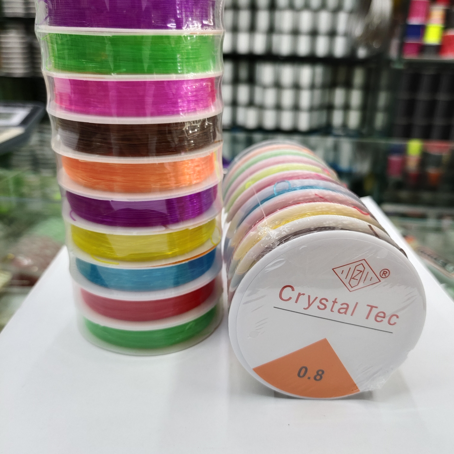 Crystal string elastic string bead string bracelet string bead bead bead bead bead play line wear-resistant 0.8mm color mix