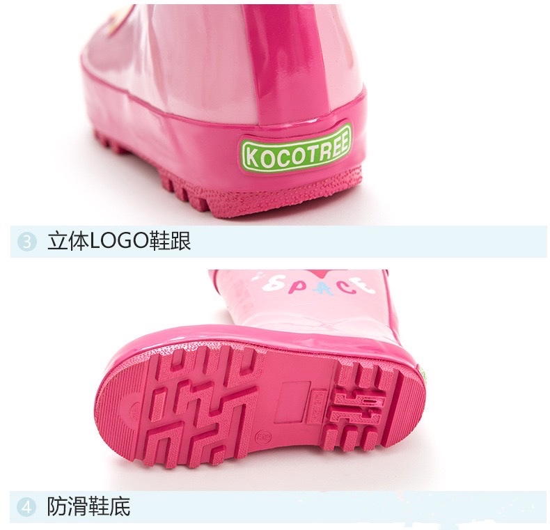 新款儿童雨鞋 男童女童雨鞋 橡胶防滑雨鞋 小孩雨靴中筒水鞋 详情图3