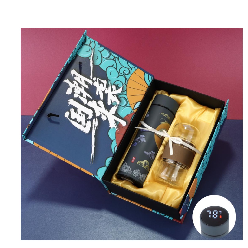 国潮礼盒套装 - 茶道杯版 普通盖 国潮直杯500ML