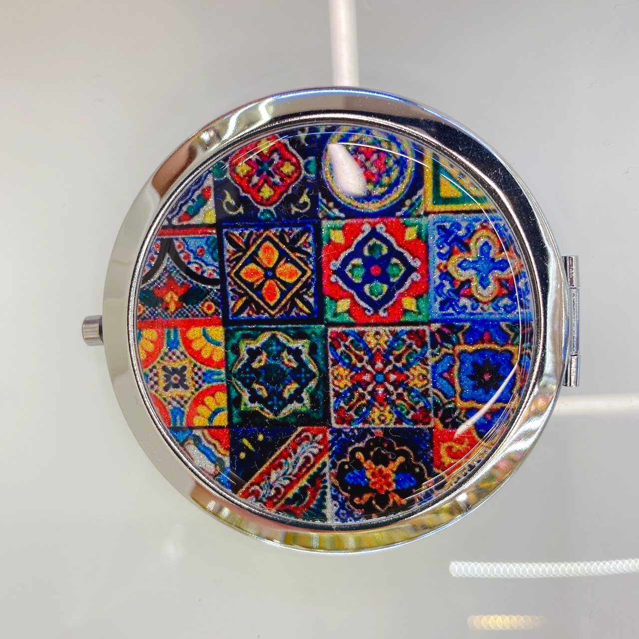 迪梦斯工艺品珠宝首饰盒镜子手工定制创意礼品镜子塑料金色镂空铬色镜子仿贝纹面板