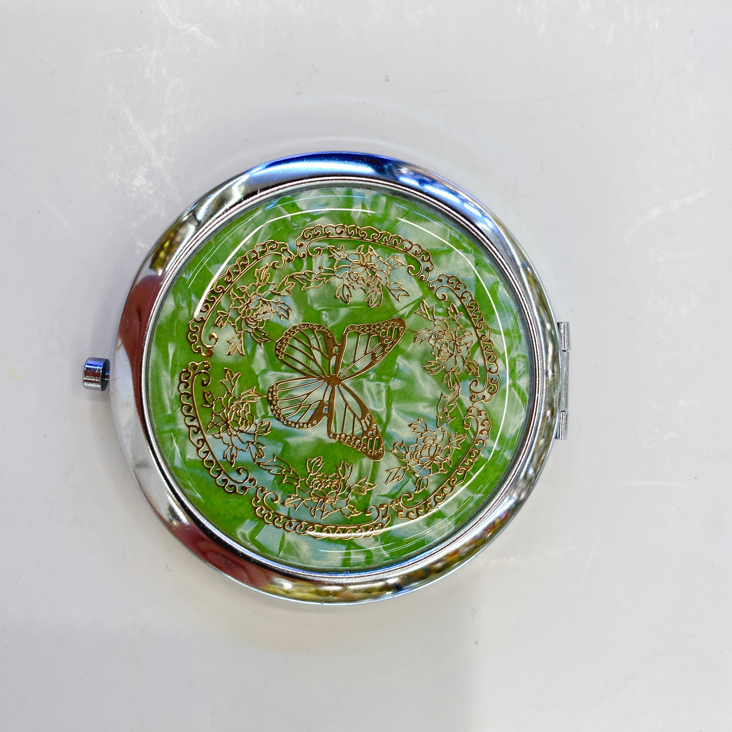 Dimengsi Handicrafts, Jewelry, Jewelry Box, Mirror, Hand-Customized Creative Gift Mirror, Plastic Gold Hollowed-Out Chrome Mirror, Imitation Shell Pattern A-03 details Picture