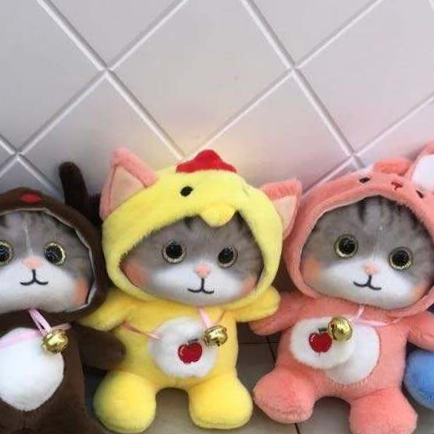 精品五彩系列铃铛大脸猫梦幻毛绒玩具厂家直销