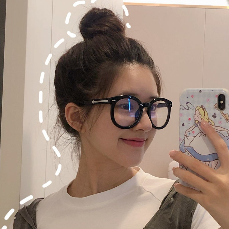 赵露思同款黑框眼镜女素颜神器防蓝光有度数近视眼镜框大脸显瘦（平光到-600度近视全部包邮）详情图1