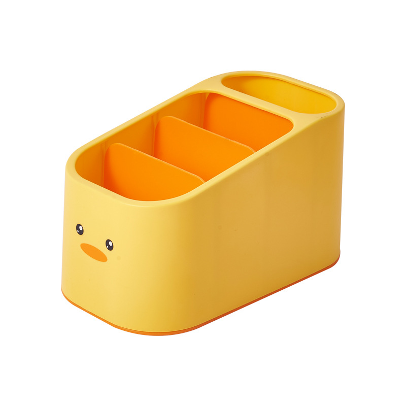 J06-6585小黄鸭桌面收纳盒 家用客厅学生文具整理盒遥控器收纳盒详情图2