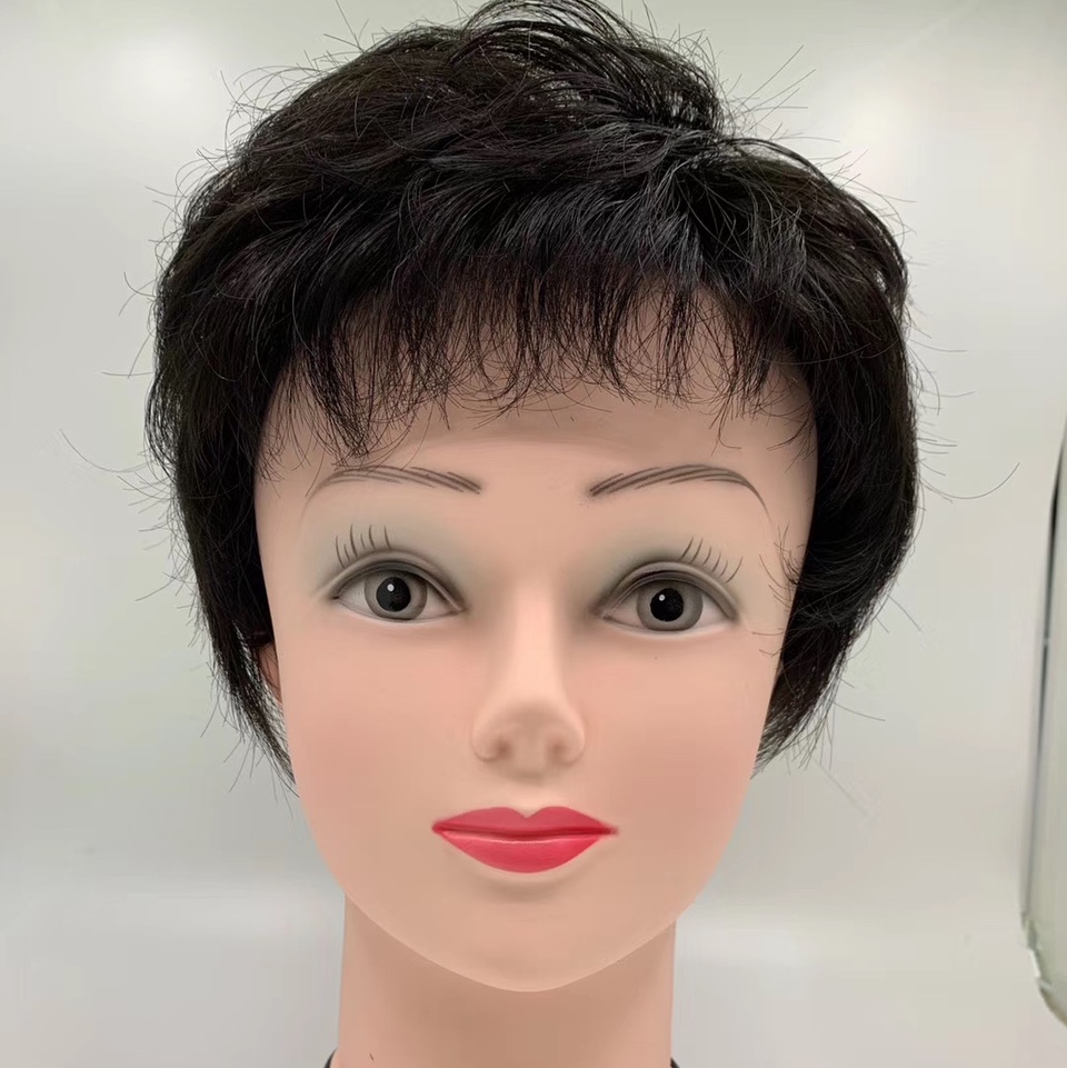 Short hair, French bangs, natural simulation of collarbone, long hair, full head wig, 68