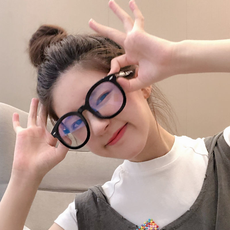 赵露思同款黑框眼镜女素颜神器防蓝光有度数近视眼镜框大脸显瘦（平光到-600度近视全部包邮）详情图4